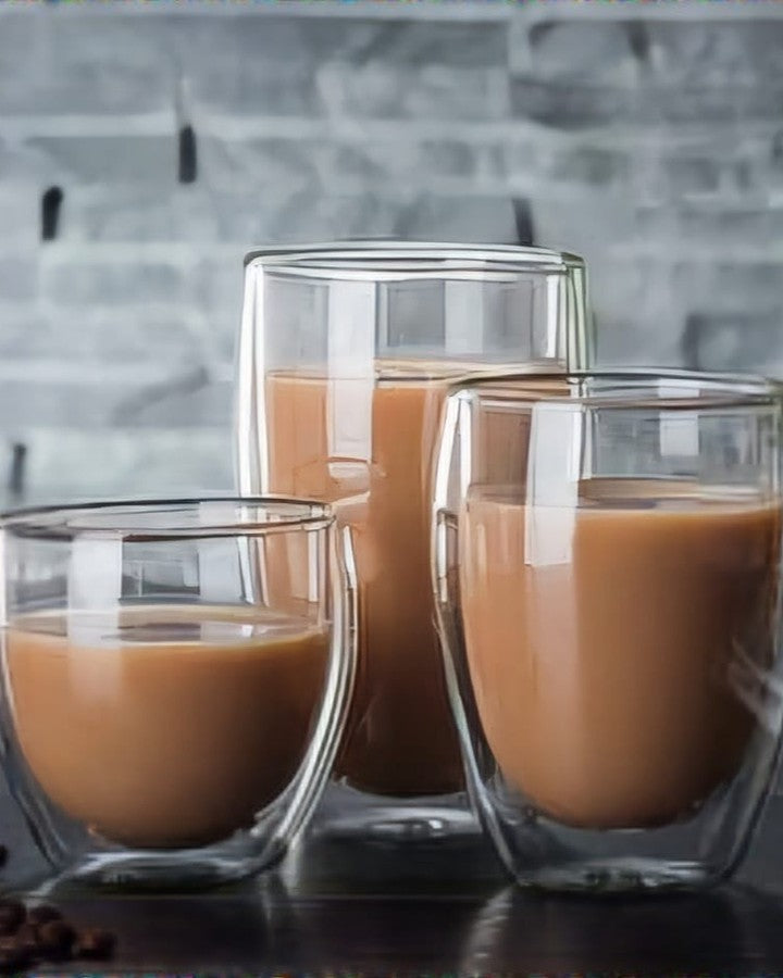 Double-walled glass mug