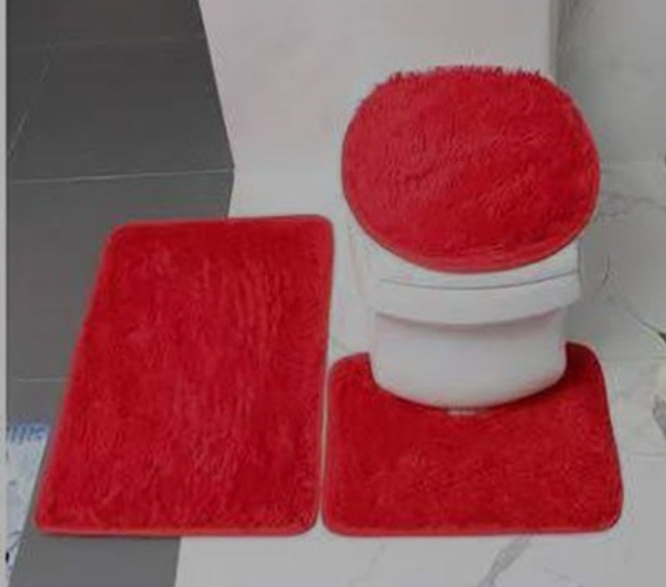 3 piece fluffy carpet set
