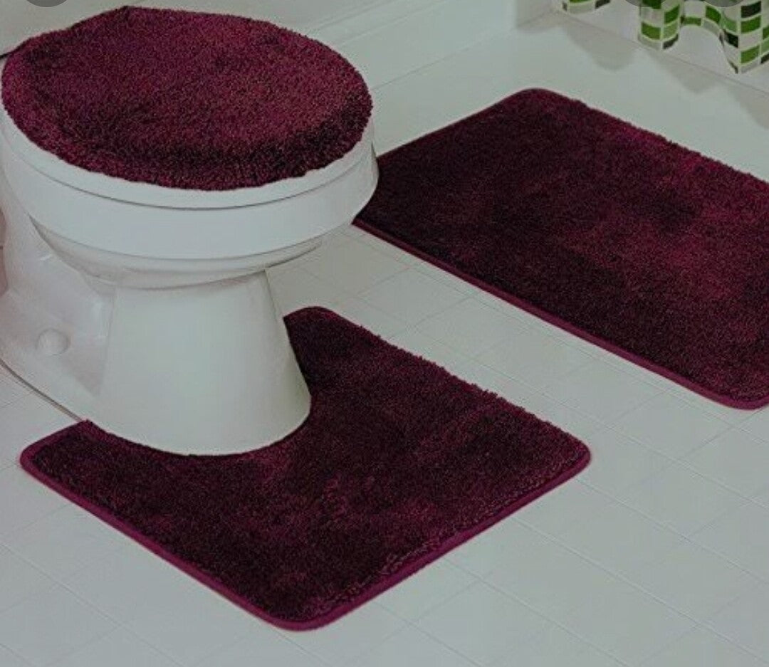 3 piece fluffy carpet set