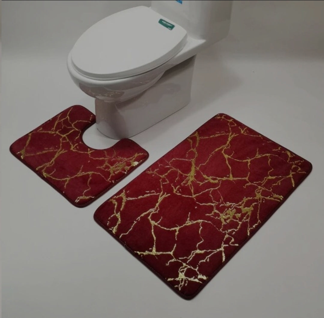 Marble Bathroom mat set