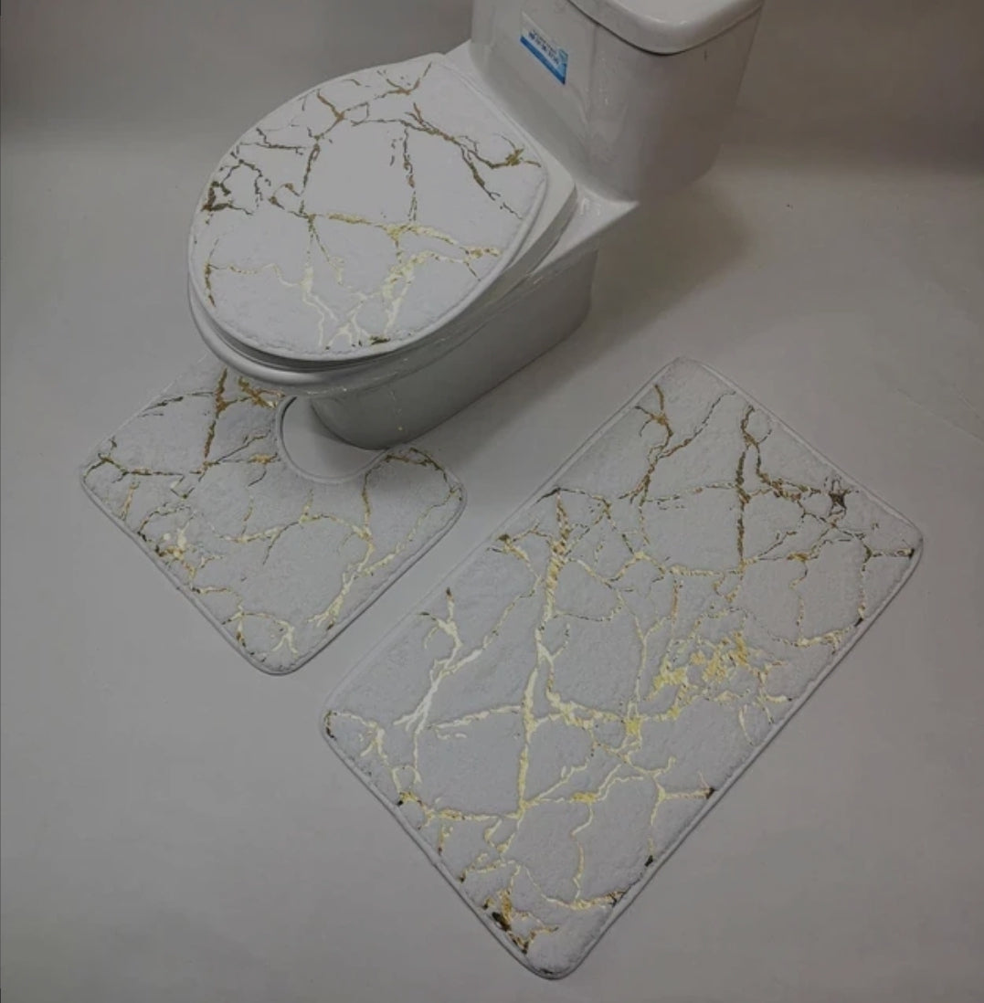 Marble Bathroom mat set
