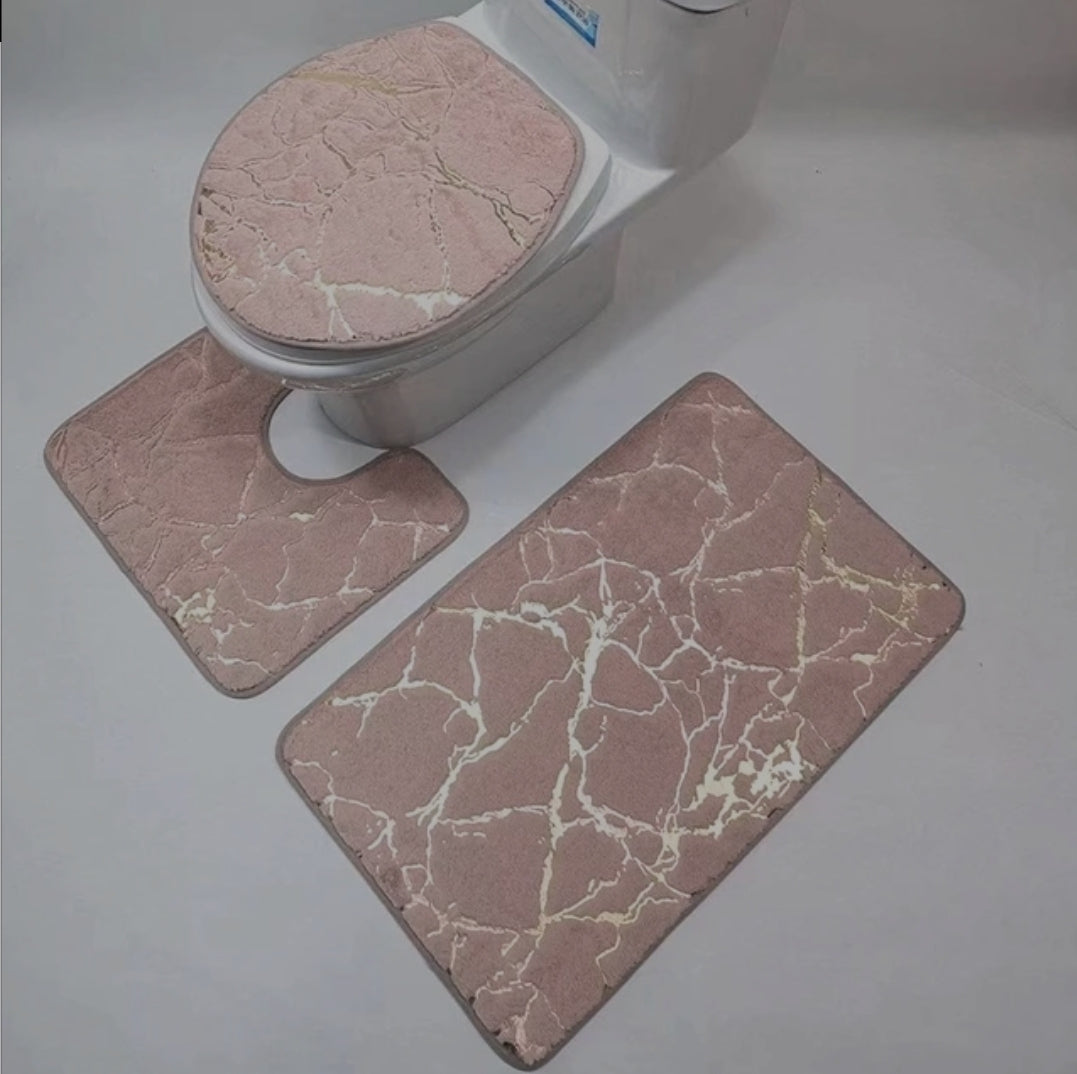 Marble Bathroom mat set
