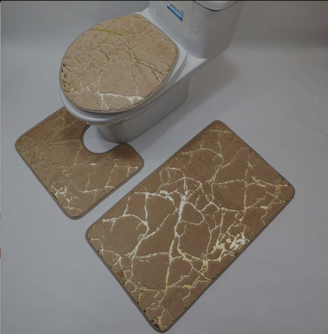 Marble Bathroom mat set