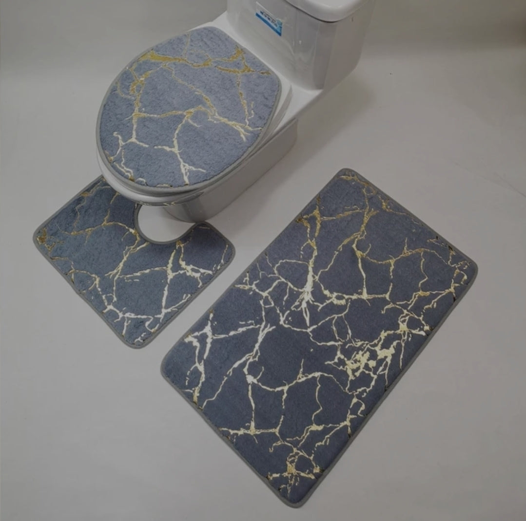 Marble Bathroom mat set