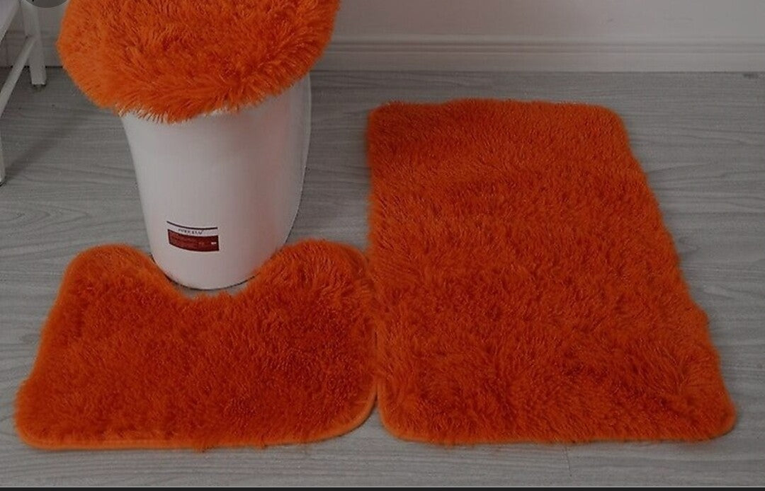 3 piece fluffy carpet set