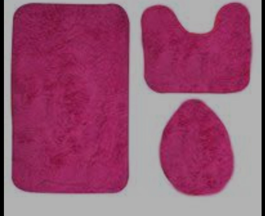 3 piece fluffy carpet set