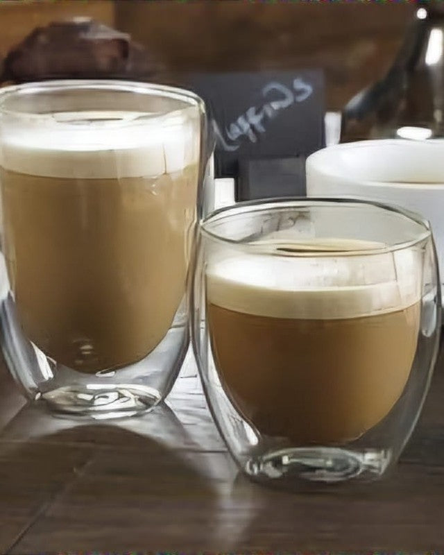 Double-walled glass mug
