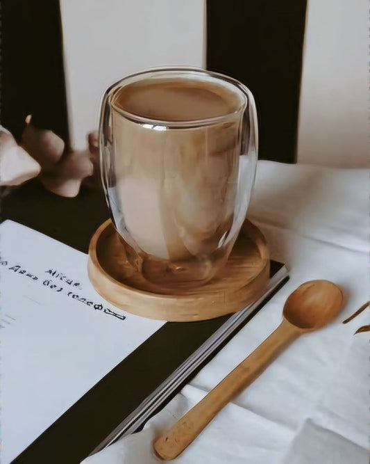 Double-walled glass mug